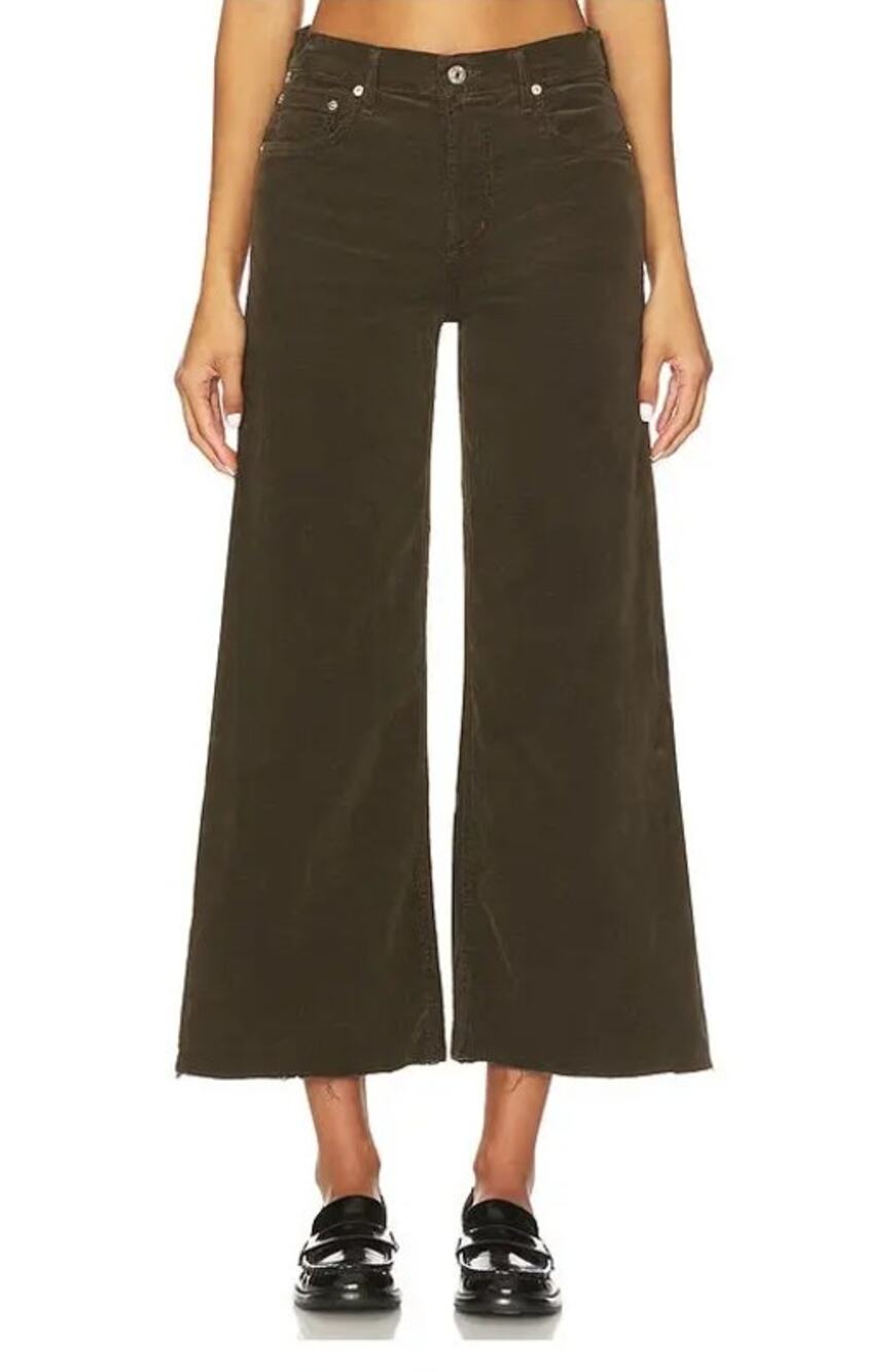 Citizens of Humanity Women Costes Corduroy Lyra Wide Leg Cropped Jeans Size 31